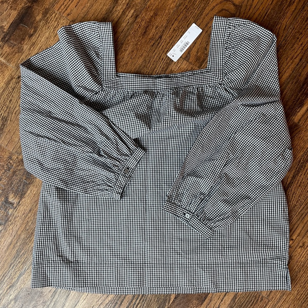 Jcrew size M gingham cotton blouse